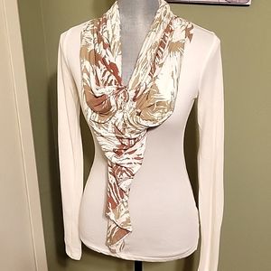Anthropologie Deletta Scarf Trick long sleeve tee